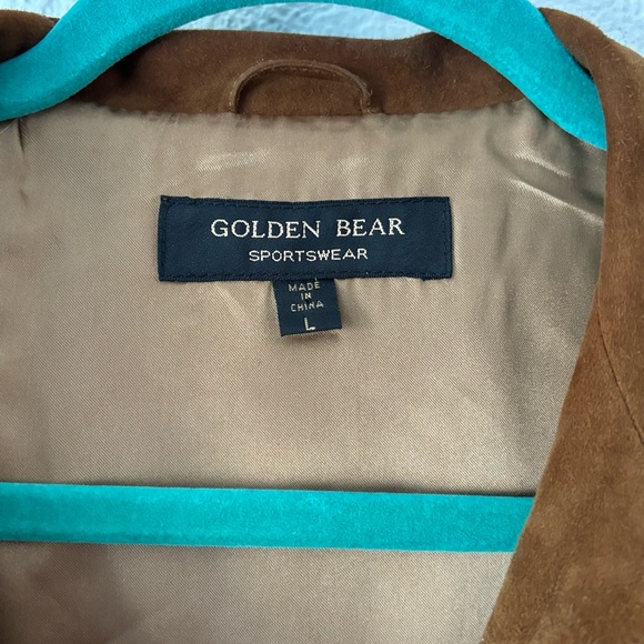 Golden Bear Sportswear Brown Genuine Leather Suede Convertible Collar Jacket - Picture 8 of 9